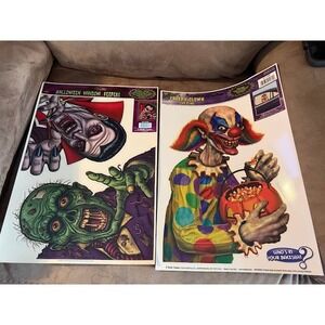Beistle Halloween Window Peepers Zombie Vampire & Creepy Clown Car Cling Lot